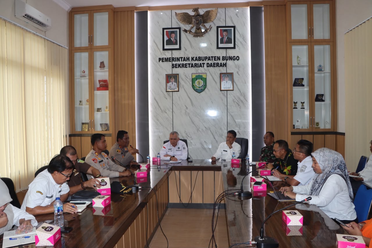 Perkuat sinergi lintas sektor,Wakapolres Bungo Pimpin Rakor Pencegahan & penanganan karhutla